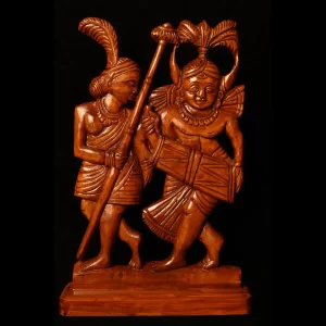 dancing tribal pair Wood art