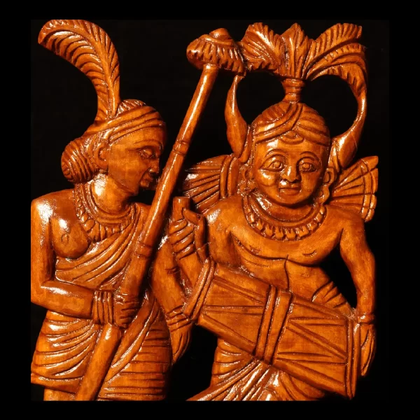 dancing tribal pair Wooden art