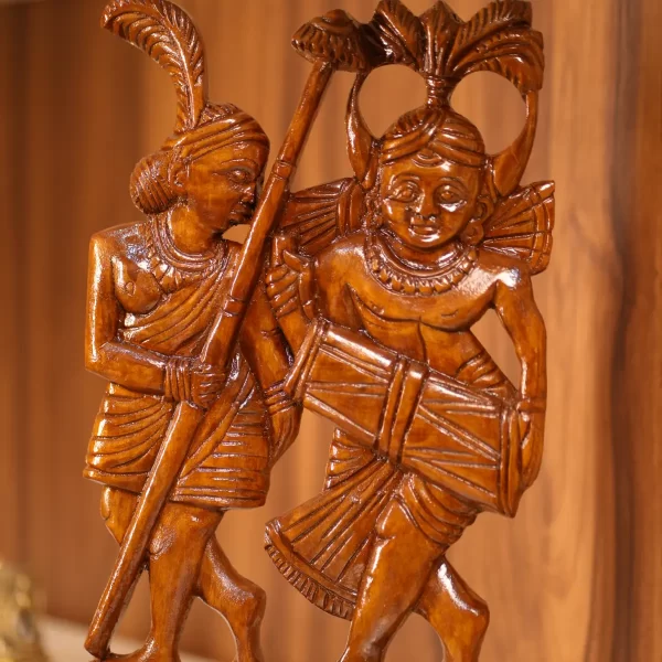 dancing tribal pair wooden art home decore