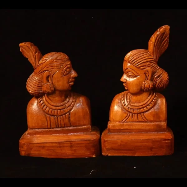 Wooden Artwork of Featuring Pair of women