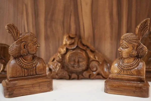 Wooden Artwork of Pair of women home decor