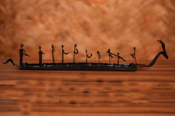 Wrought-Iron-Boat-with-Rowers-art