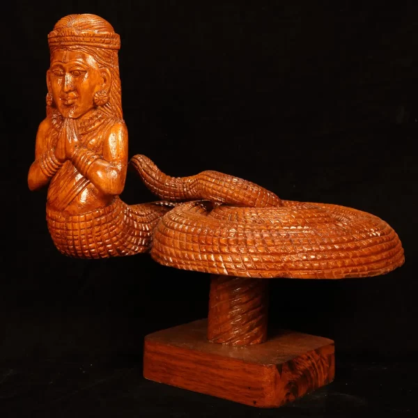 home decor wooden artwork of a serpent women