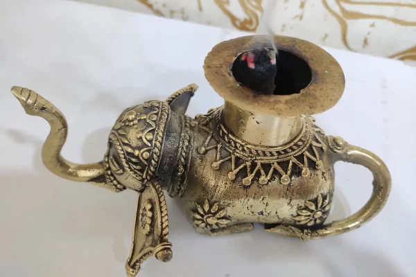 ladlika-Brass Elephant Dhoop Holder