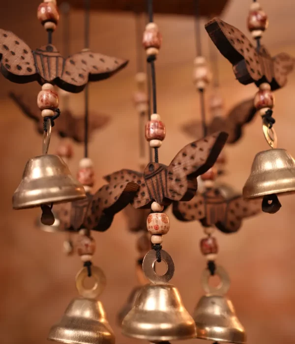 ladlika-Butterfly Wooden Windchime