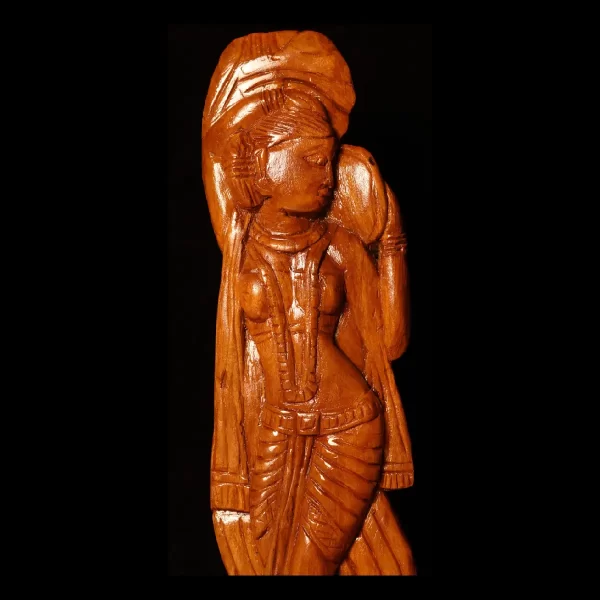 woman with a mirror Wooden art