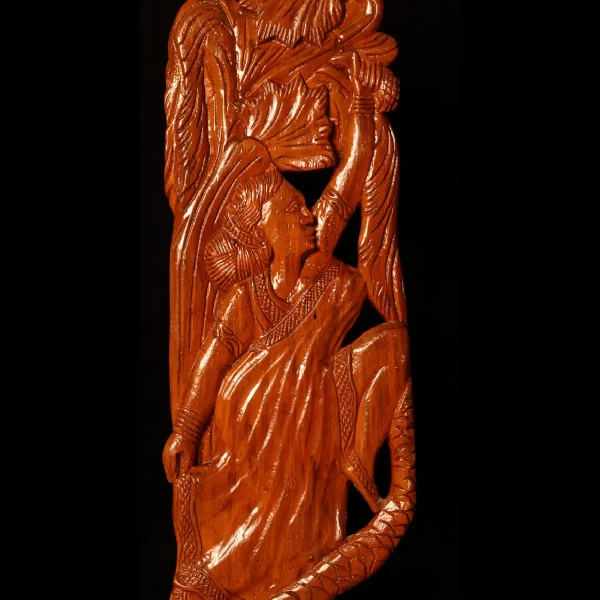 wooden artwork a woman and a snake decor